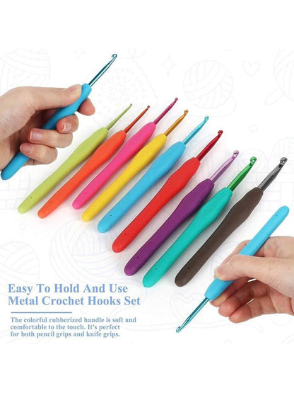 23-PCS Tunisian Crochet Hooks Set with Metal and Carbonized Afghan Needles