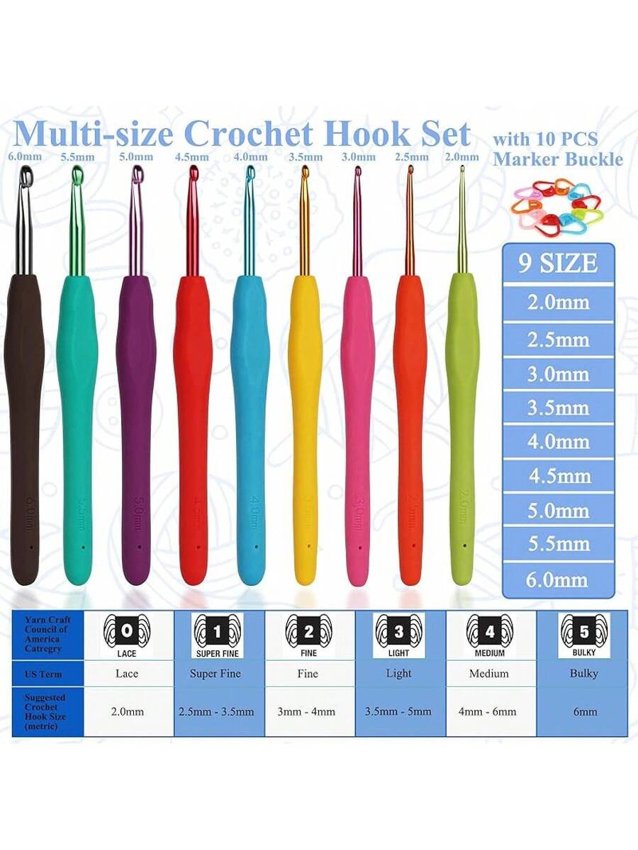 23-PCS Tunisian Crochet Hooks Set with Metal and Carbonized Afghan Needles