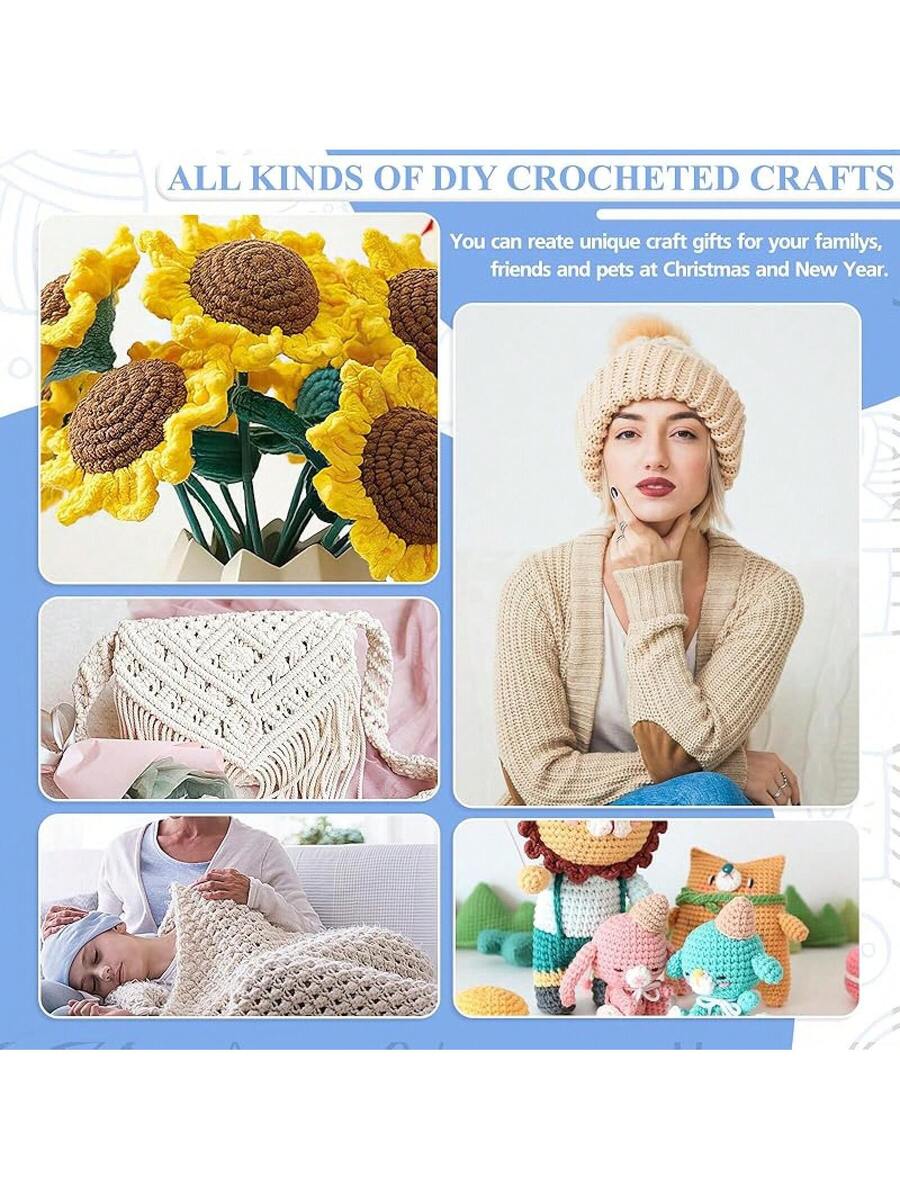 23-PCS Tunisian Crochet Hooks Set with Metal and Carbonized Afghan Needles