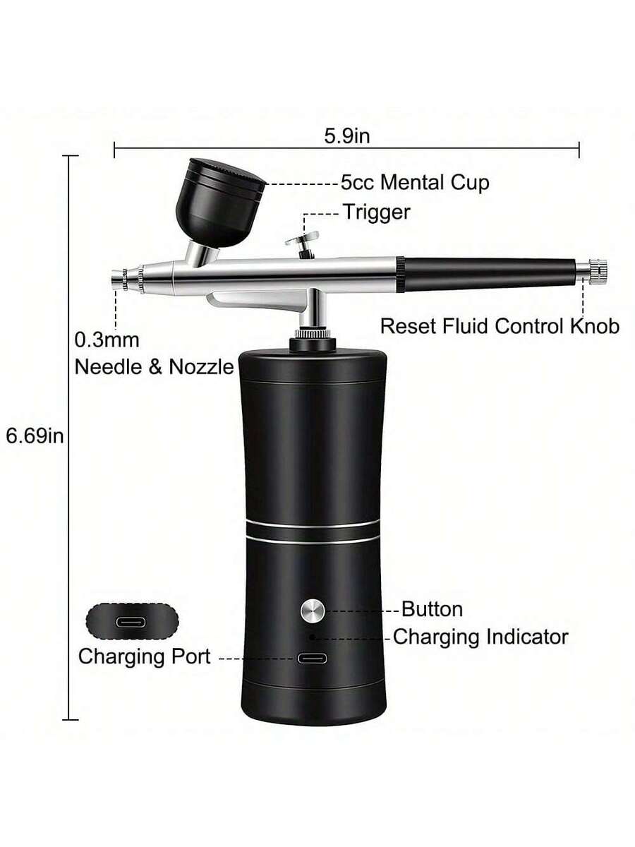 Airbrush Kit with Compressor, 48PSI High Pressure Non-Clogging Air Brush Set