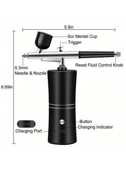 Airbrush Kit with Compressor, 48PSI High Pressure Non-Clogging Air Brush Set
