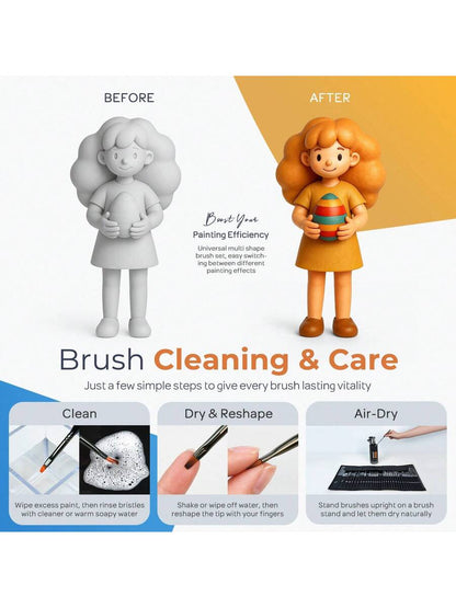36pcs Paint Brush Set, Professional Paintbrushes with Paint Spatula