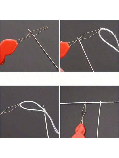 5pcs Plastic Needle Threaders, Hand/Machine Sewing Tool, Needle Threader Hand Machine Sewing Tool For Sewing Crafting, Knitting Craft, Quilting, DIY Art, Color Random-Halloween,Christmas,Fall,Winter, Supplies,