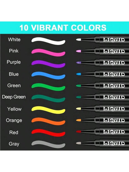 Fine Tip Chalkboard Markers 10 Pack, Liquid Chalk Markers Erasable