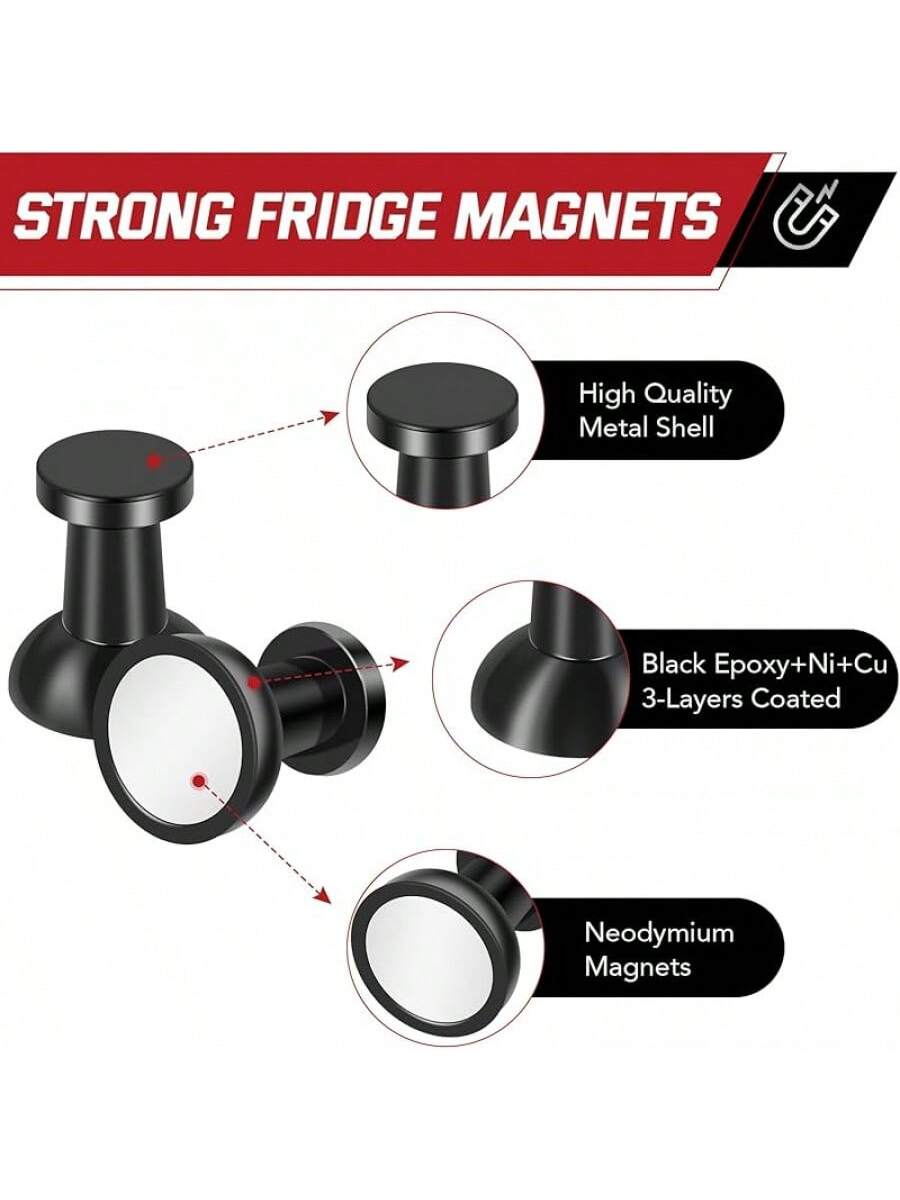 Fridge Magnets Whiteboard 15 Pcs, Refrigerator Magnets Strong Magnets Office Small Neodymium Magnets