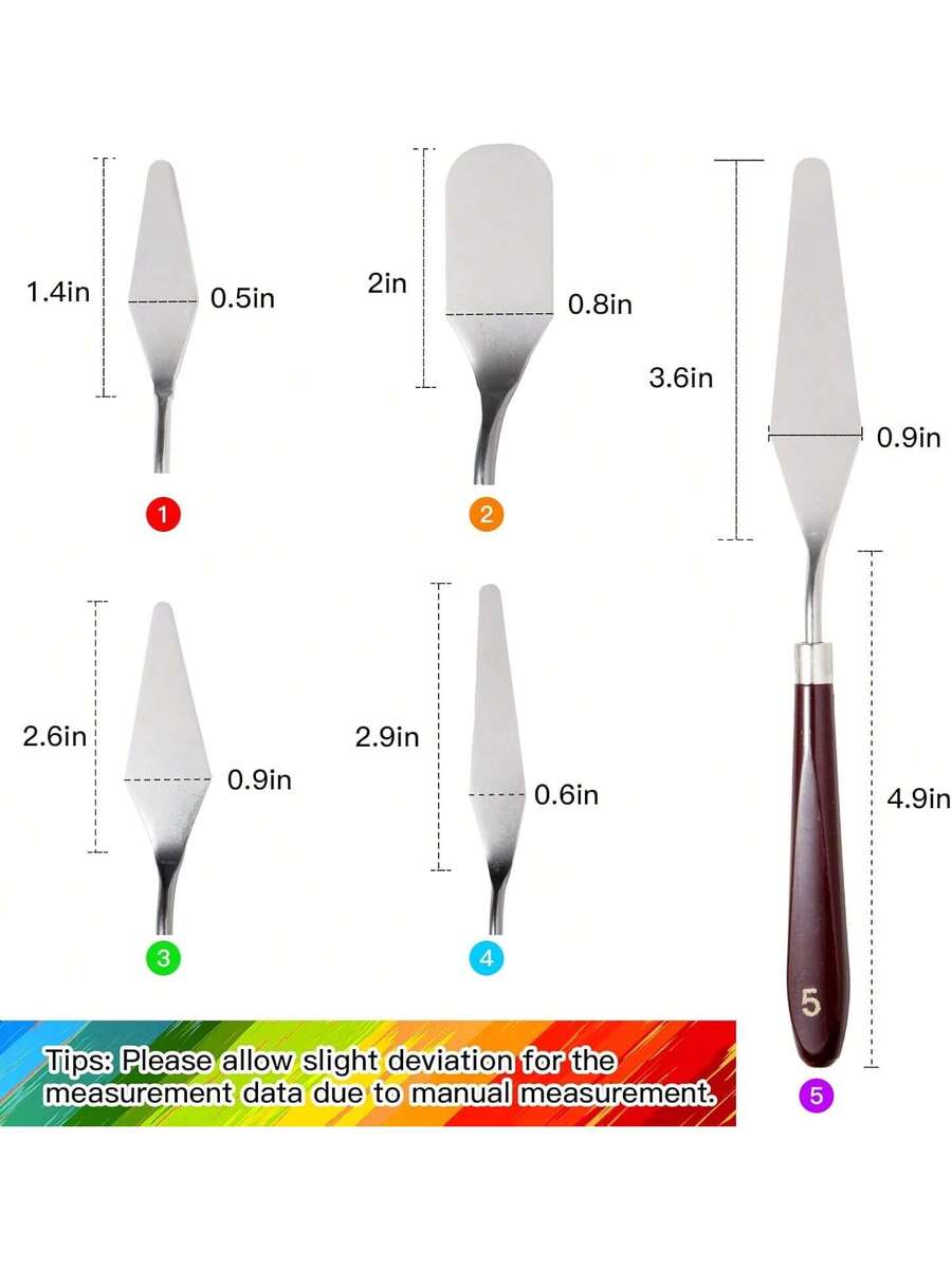 10PCS Palette Knife Set, Stainless Steel Painting Knife Set with Flexible Spatula
