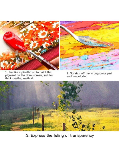 10PCS Palette Knife Set, Stainless Steel Painting Knife Set with Flexible Spatula