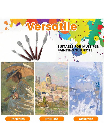 10PCS Palette Knife Set, Stainless Steel Painting Knife Set with Flexible Spatula