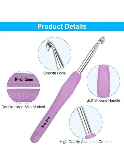 Crochet Hooks 12 Sizes, 51-Pack Yarn Crochet Kit with Ergonomic Handles