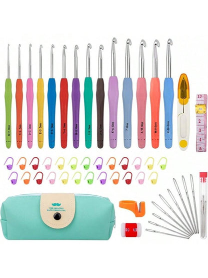 Crochet Hooks 12 Sizes, 51-Pack Yarn Crochet Kit with Ergonomic Handles