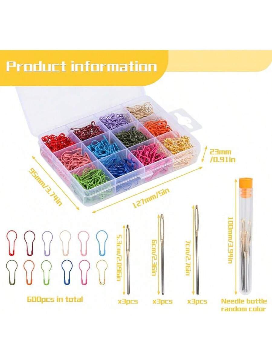300 Pcs Crochet Markers, Metal Markers for Knitting and Crocheting,Markers Knitting And Crocheting, Safety Pins Fabric And Paper