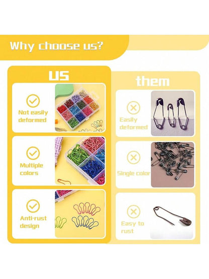 300 Pcs Crochet Markers, Metal Markers for Knitting and Crocheting,Markers Knitting And Crocheting, Safety Pins Fabric And Paper