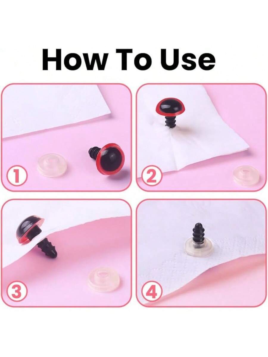 1100PCS Safety Eyes Noses for Crochet, 5-16mm Black Plastic Safety Eyes with Washers