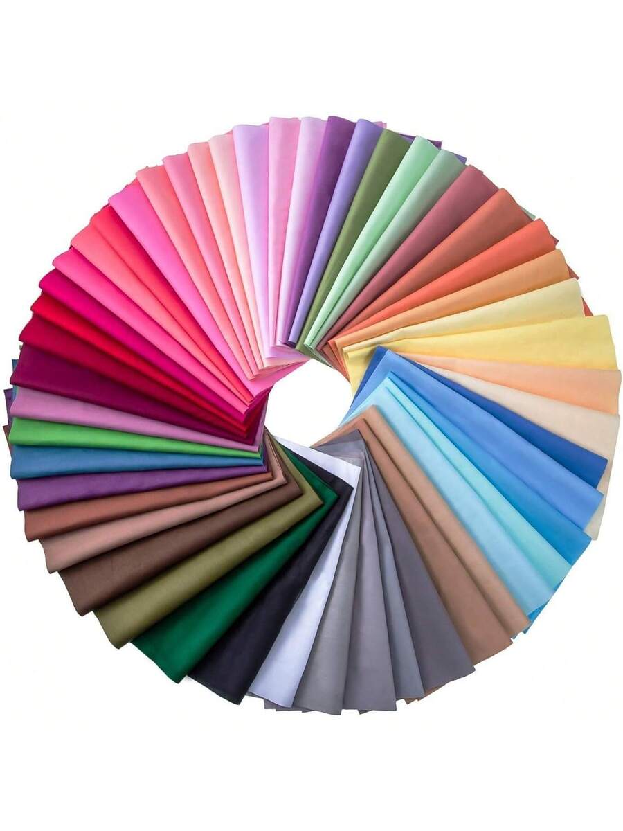 50 Pieces Multi-Colors Fabric Patchwork Mixed Squares Bundle, Sewing Quilting Craft (3.9 X 3.9 in)