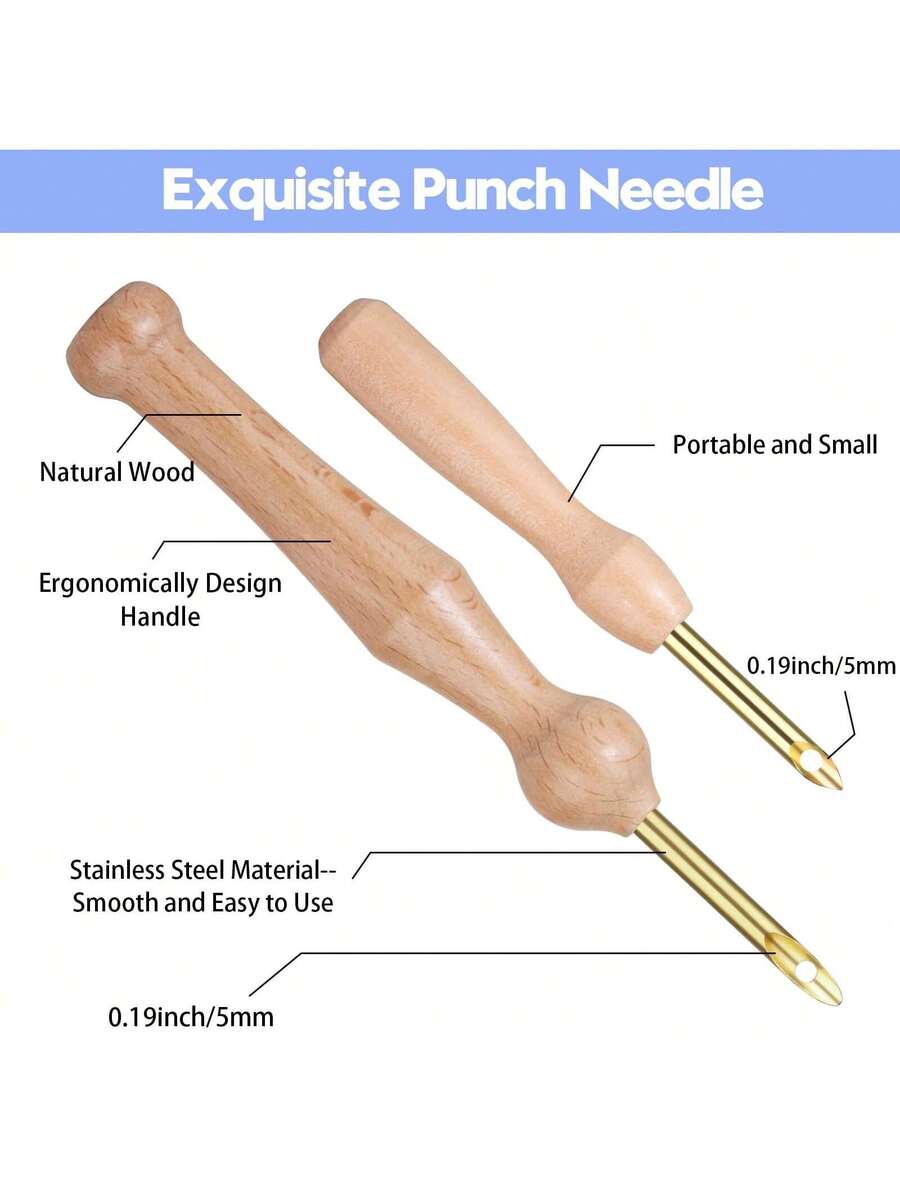 Punch Needle Tool with Embroidery Hoop, Adjustable Punch Needle Kit