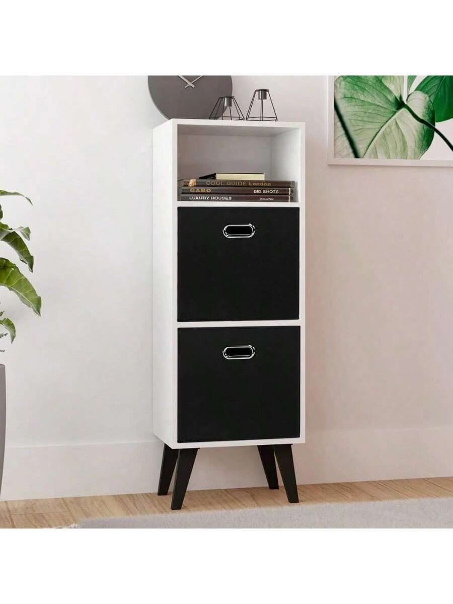 1 Pck Black Foldable Storage Cubes Bins, Fabric Storage Box Cubes Organizer Baskets with Dual Handles