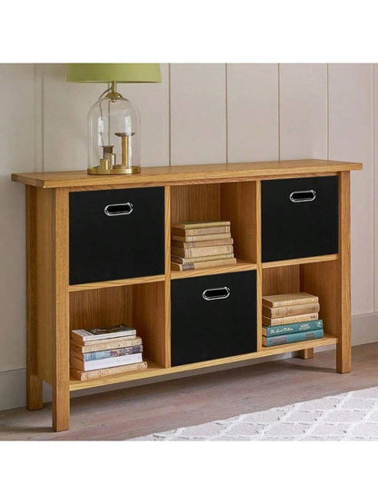 1 Pck Black Foldable Storage Cubes Bins, Fabric Storage Box Cubes Organizer Baskets with Dual Handles