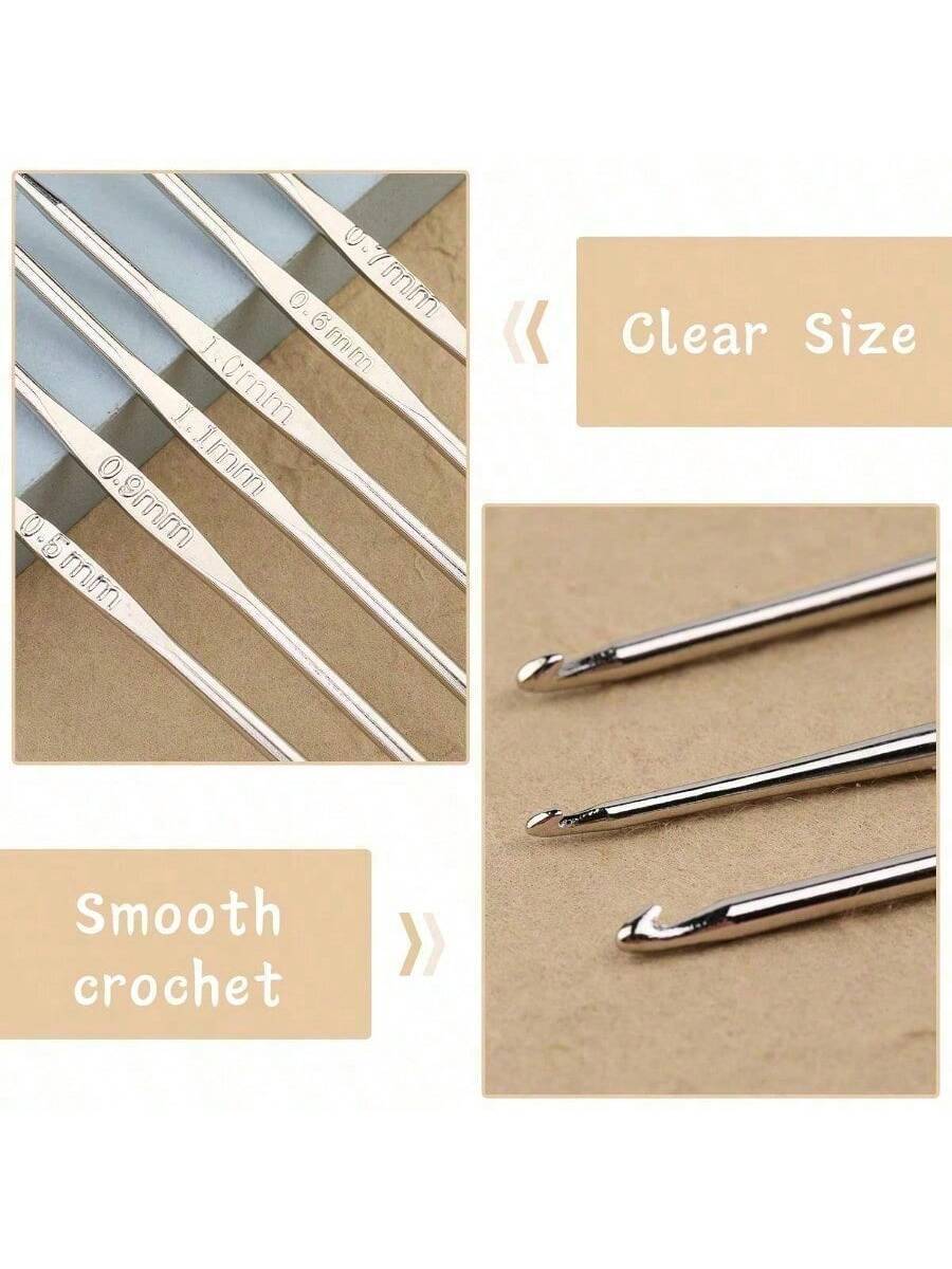 22-PCS Crochet Hooks Set, Ergonomic Crochet Hook Kit with Big Eye Needles and Stitch Markers