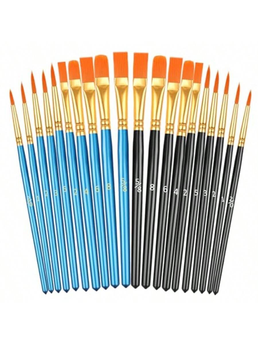 20 Pcs Paint Brushes, Acrylic Painting Brush Set Watercolor Brushes