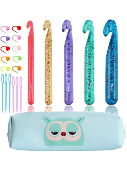Crochet Hook Set (14 Sizes), Ergonomic Soft Grip Crochet Hooks with Case