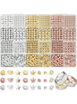 1740 Pieces Gold Beads For Friendship Bracelets Making Kit, 8 Shapes Organized Jewelry Making Supplies