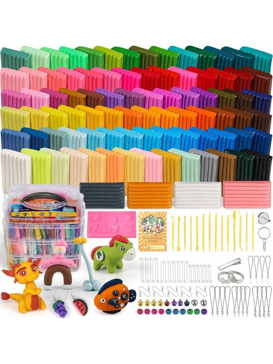 Polymer Clay 70 Colors, CiaraQ Modeling Clay for Kids Oven Bake Clay with Sculpting Tools