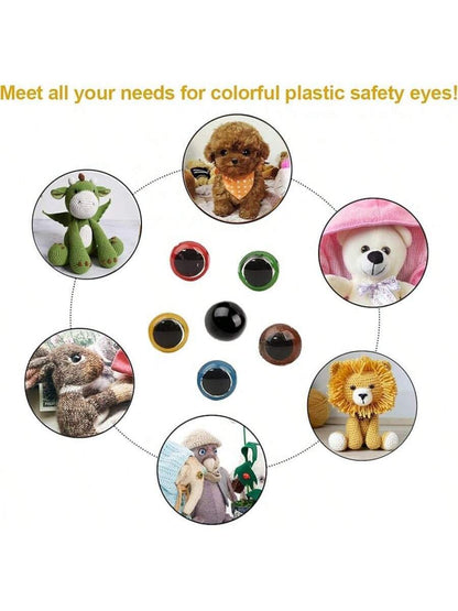 Safety Eyes 796pcs, Plastic Safety Eyes and Noses 6-20mm Black Eyes with Washers