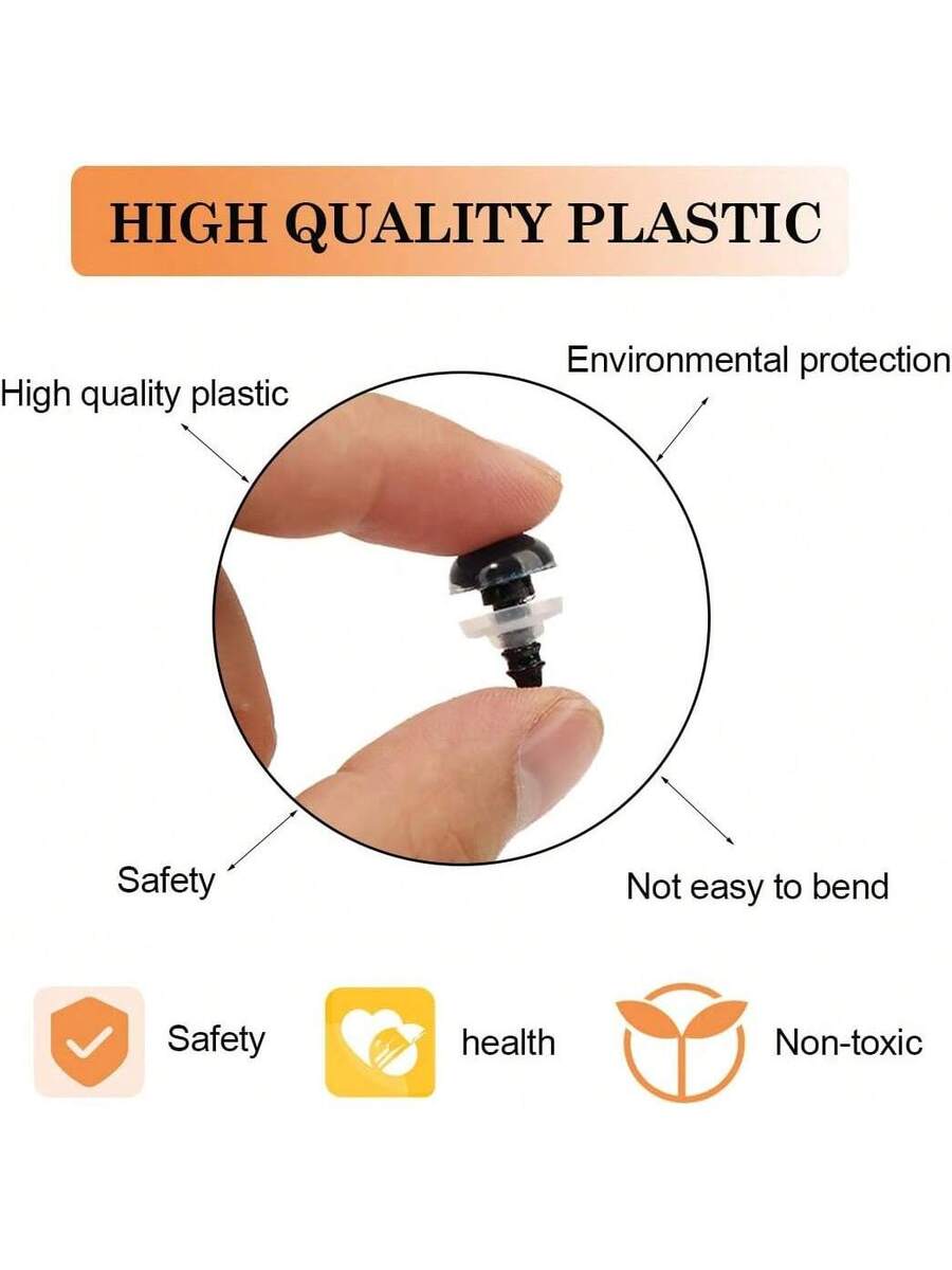 Safety Eyes 796pcs, Plastic Safety Eyes and Noses 6-20mm Black Eyes with Washers