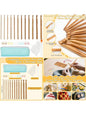 Bamboo Crochet Hooks 33-Pcs Set, 12 Sizes (3mm-12mm) with Blue Case