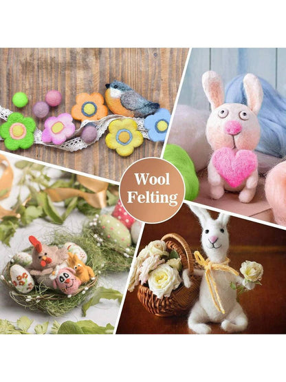 40 Pcs Felting Wool Roving Core Wool Roving Bulk Spinning Mix Color