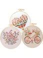 Embroidery Kits for Adults Beginner, 3 Pcs DIY Cross Stitch Stamped Flower Pattern , Stitching Heart Sewing Kit 79 X 79 Inch