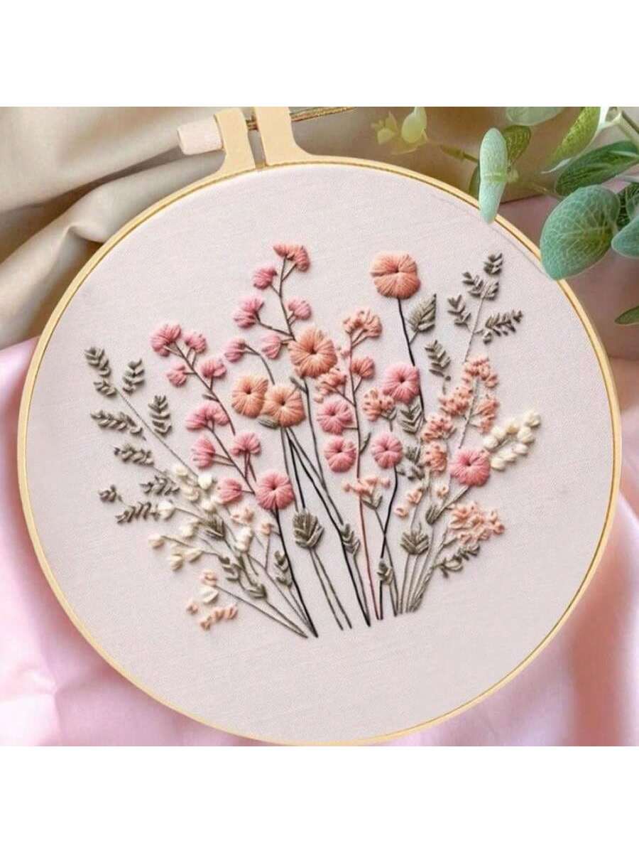 Embroidery Kits for Adults Beginner, 3 Pcs DIY Cross Stitch Stamped Flower Pattern , Stitching Heart Sewing Kit 79 X 79 Inch