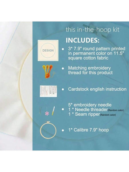 Embroidery Kits for Adults Beginner, 3 Pcs DIY Cross Stitch Stamped Flower Pattern , Stitching Heart Sewing Kit 79 X 79 Inch