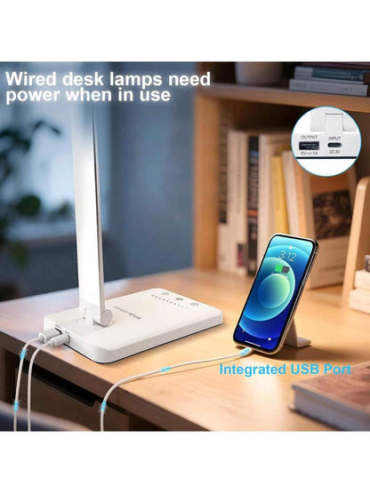 LED Desk Lamp with USB Charging Port, 5 Color Modes & 5 Brightness Levels