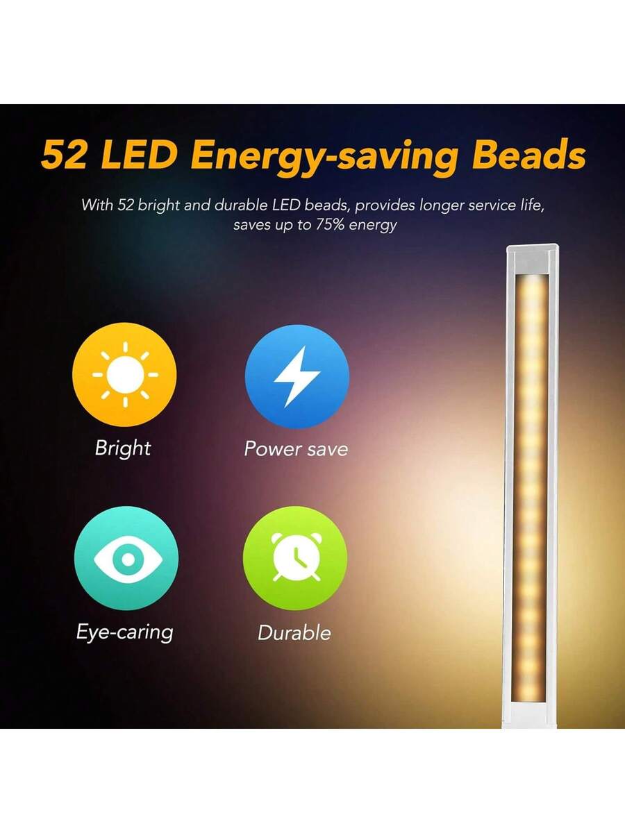 LED Desk Lamp with USB Charging Port, 5 Color Modes & 5 Brightness Levels