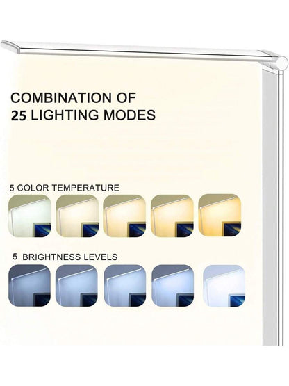 LED Desk Lamp with USB Charging Port, 5 Color Modes & 5 Brightness Levels