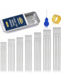 35 Pcs Large Eye Sewing Needles, 7 Size Sharp Needles for Handsewing with Threader and Thimble