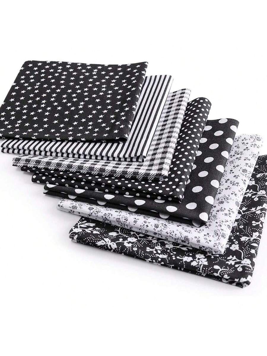 DIY Cotton Fabric Bundle, 19.7 X 19.7 Inches 7PCS Different Pattern Squares Patchwork Material