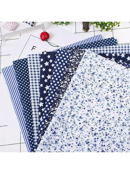 DIY Cotton Fabric Bundle, 19.7 X 19.7 Inches 7PCS Different Pattern Squares Patchwork Material
