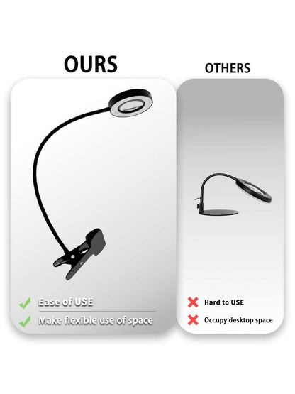 5X Magnifying Glass With Light, 3 Colors & 10 Brightness Reading Lamp