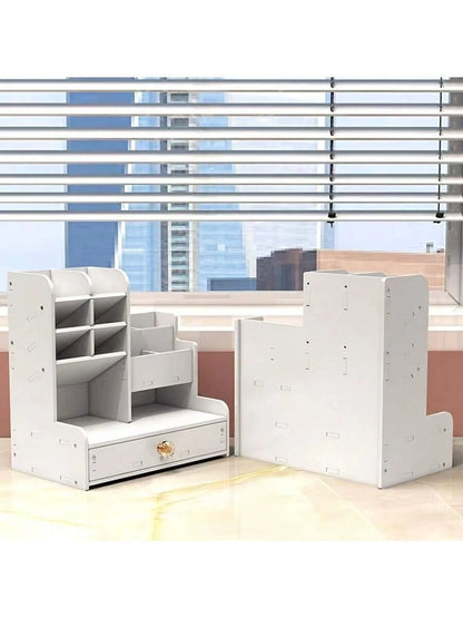 Desktop Pen Holder Storage Box Drawer Style, Large Capacity Storage Rack Slanted Pen Holder