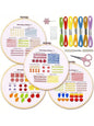 4 Sets Of Beginner Embroidery Kits, Adult Plant Kits For Learning 33 Different Stitches