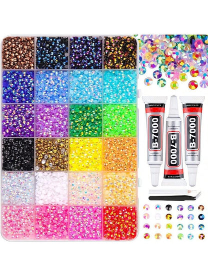 30000Pcs Resin Jelly Rhinestones for Bedazzling, Mixed Color 3mm Flatback Gems