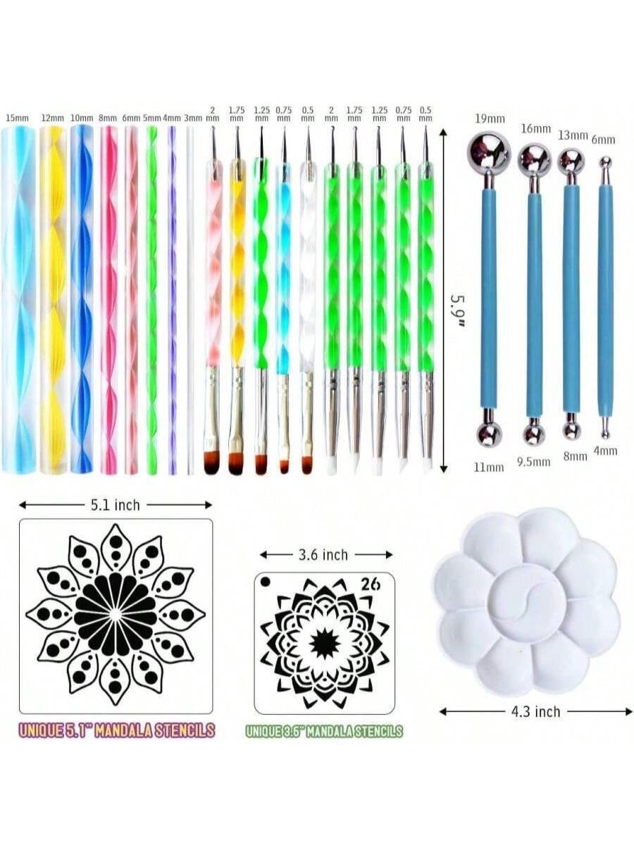 30 PCS Mandala Painting Tools, Mandala Dotting Tools Set