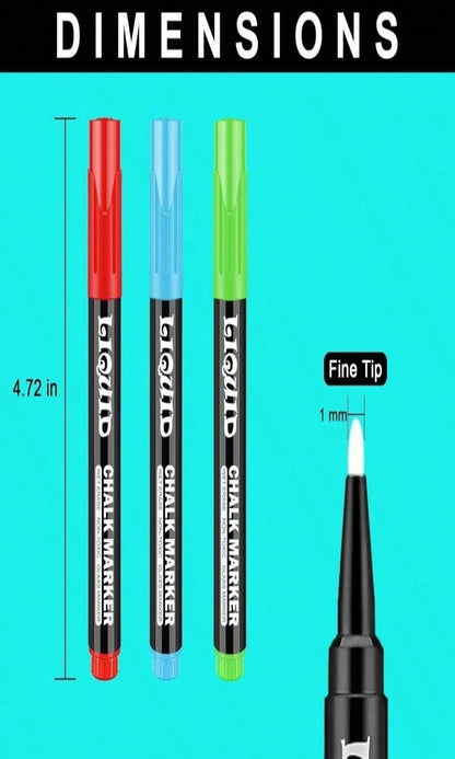 Chalk Markers Fine Tip 10-Pack, Erasable Liquid Chalk Pens