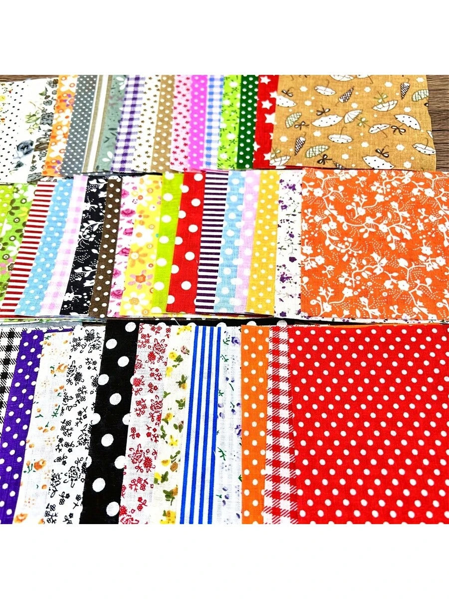 60 Pcs Pre-Cut Flower Fabric Squares, Ideal For DIY Crafts Quilting