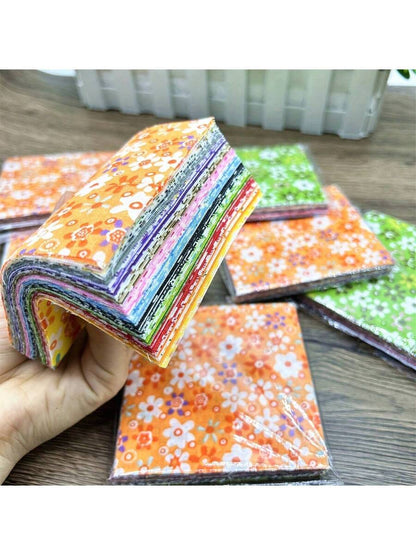 60 Pcs Pre-Cut Flower Fabric Squares, Ideal For DIY Crafts Quilting