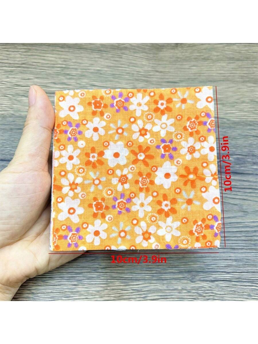 60 Pcs Pre-Cut Flower Fabric Squares, Ideal For DIY Crafts Quilting