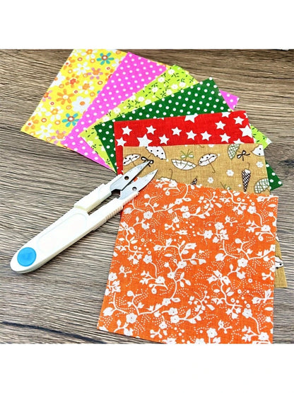 60 Pcs Pre-Cut Flower Fabric Squares, Ideal For DIY Crafts Quilting