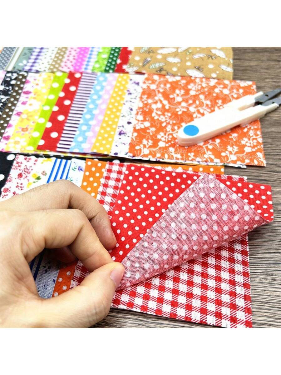 60 Pcs Pre-Cut Flower Fabric Squares, Ideal For DIY Crafts Quilting